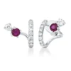 Ohrstecker 750 Weißgold 2 Rubine 0,47ct rot 18 Diamanten 0,52ct TW-SI 12x11,3mm