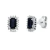Ohrstecker 750 Weißgold 2 Saphire 0,59ct blau 36 Diamanten 0,14ct TW-SI 7,7x5,7mm