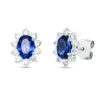 Ohrstecker 750 Weißgold 2 Saphire 1,8ct blau 20 Brillanten 0,88ct TW-VSI 12x9,4mm