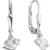 Paar Boutons Ohrringe Ohrhänger 5,9x18,2mm Schneckchen 925 Silber glänzend