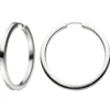 Paar Creolen 36,4mm Klappcreolen, rund, 925 Silber rhodiniert Ohrschmuck