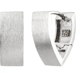 Paar Creolen 15,9x6,9mm aus 925 Silber matt spitzoval Ohrringe Ohrschmuck