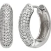 Paar Creolen 17,7x4,8mm aus 925 Silber mit 130 Zirkonia Ohrringe Ohrschmuck