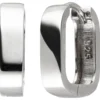 Paar Creolen 14,8x3,7mm aus 925 Silber rhodiniert glänzend Ohrringe Ohrschmuck