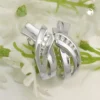 Paar Creolen 17x7mm mit Zirkonia aus 925 Silber matt-rhodiniert