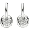 Paar Creolen 9,7x19,4mm Ohrringe mit 30 Brillanten 0.22Ct W/SI 585 Gold Weißgold