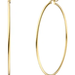 Paar große Creolen 70x2mm aus Edelstahl gold-farben rund glänzend