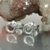 Paar kleine Ohrstecker Ohrringe 7x6mm Kreis mit Knoten aus 925 Silber