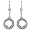 Paar Ohrhänger Ohrringe 26x10mm Kreise mit Zirkonia 925 Silber