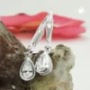 Paar Ohrhänger Ohrringe 23x5mm Tropfen mit Zirkonia 925 Silber Kinder