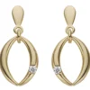 Paar Ohrhänger 9,6x19,7mm aus 585 Gelbgold mit Brillanten 0.07Ct oval