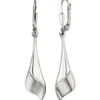 Paar Ohrringe Boutons Ohrhänger 8,1x40mm 925 Silber rhodiniert teilmattiert