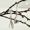 Paar Ohrringe Brisur Ohrhänger 40x9mm eckig rosevergoldet Zirkonia 925 Silber