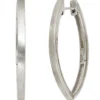 Paar Ohrringe Creolen Creole 37mm aus 925 Silber mattiert spitzoval