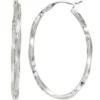 Paar Ohrringe Creolen Creole 40,6mm oval 925 Silber rhodiniert gedreht