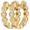 Paar Ohrringe Creolen mit Zirkonia Ohrschmuck aus 333 Gold Gelbgold 12x2,5mm