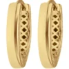 Paar Ohrringe Creolen mit Zirkonia Ohrschmuck aus 585 Gold Gelbgold 17x3mm