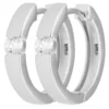 Paar Ohrringe Creolen mit Zirkonia Ohrschmuck aus 925 Silber 16x3,2mm