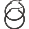 Paar Ohrringe Creolen 24,3mm Ohrschmuck rund, Edelstahl schwarz beschichtet