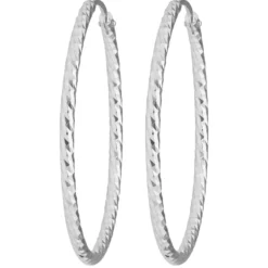 Paar Ohrringe Creolen rund diamantiert Ohrschmuck aus 925 Silber 30x1,8mm