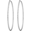 Paar Ohrringe Creolen rund diamantiert aus 925 Silber rhodiniert 50x1,8mm