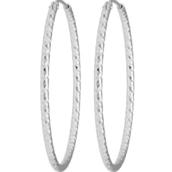 Paar Ohrringe Creolen rund diamantiert Ohrschmuck aus 925 Silber 38,7x1,8mm
