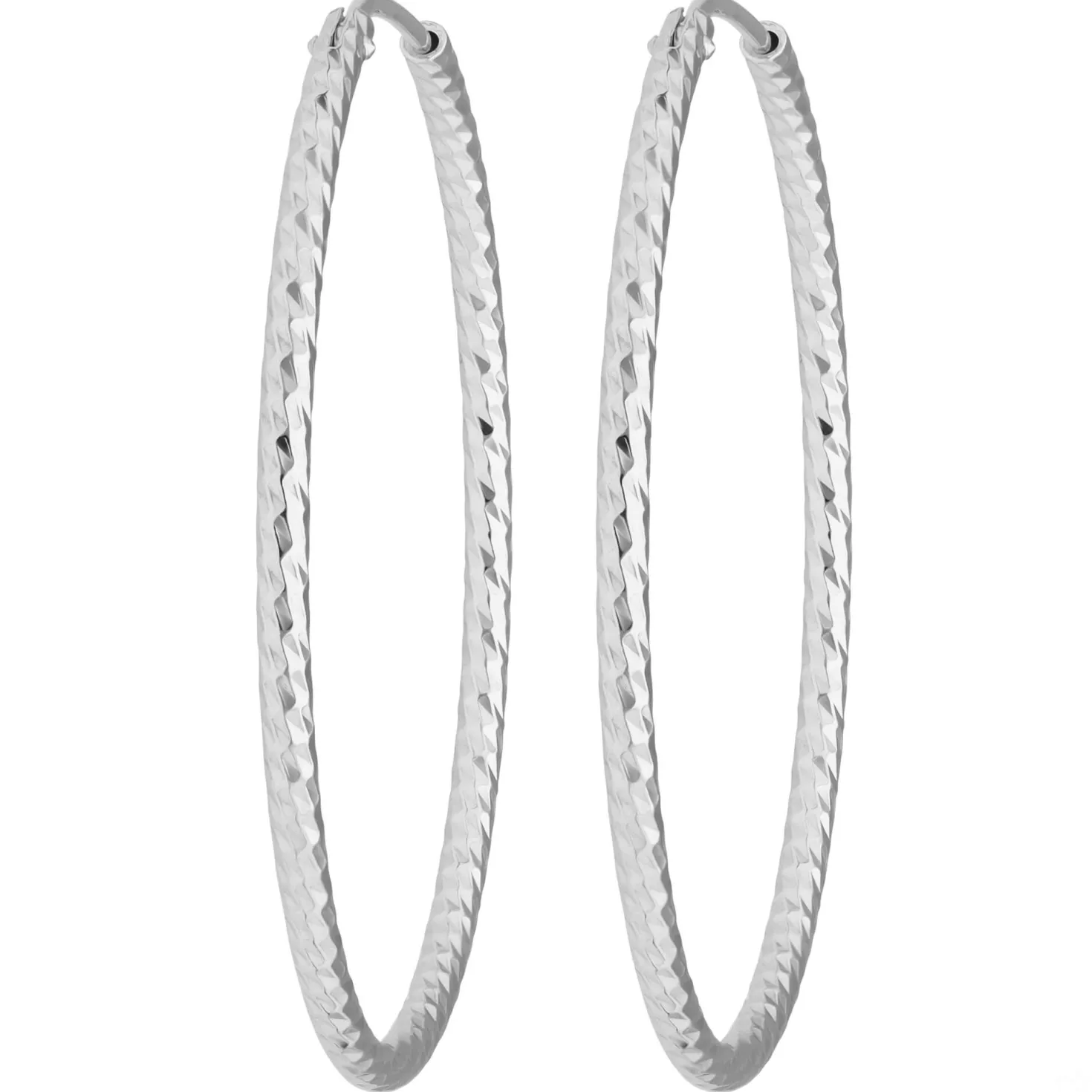 Paar Ohrringe Creolen rund diamantiert Ohrschmuck aus 925 Silber 38,7x1,8mm