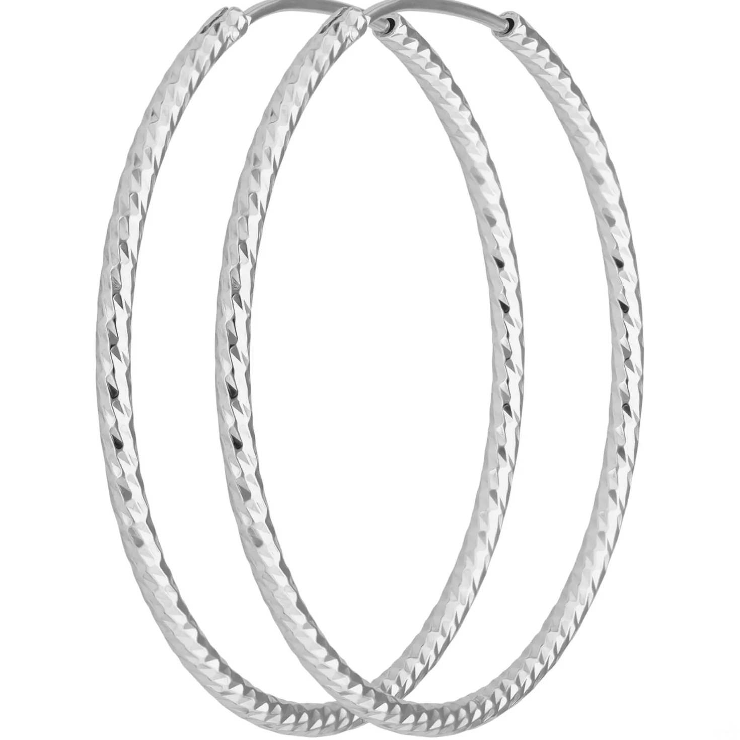 Paar Ohrringe Creolen rund diamantiert Ohrschmuck aus 925 Silber 38,7x1,8mm