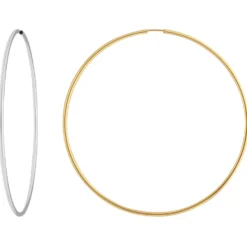 Paar Ohrringe Creolen rund groß XXL Ohrschmuck aus 925 Silber 79x2mm