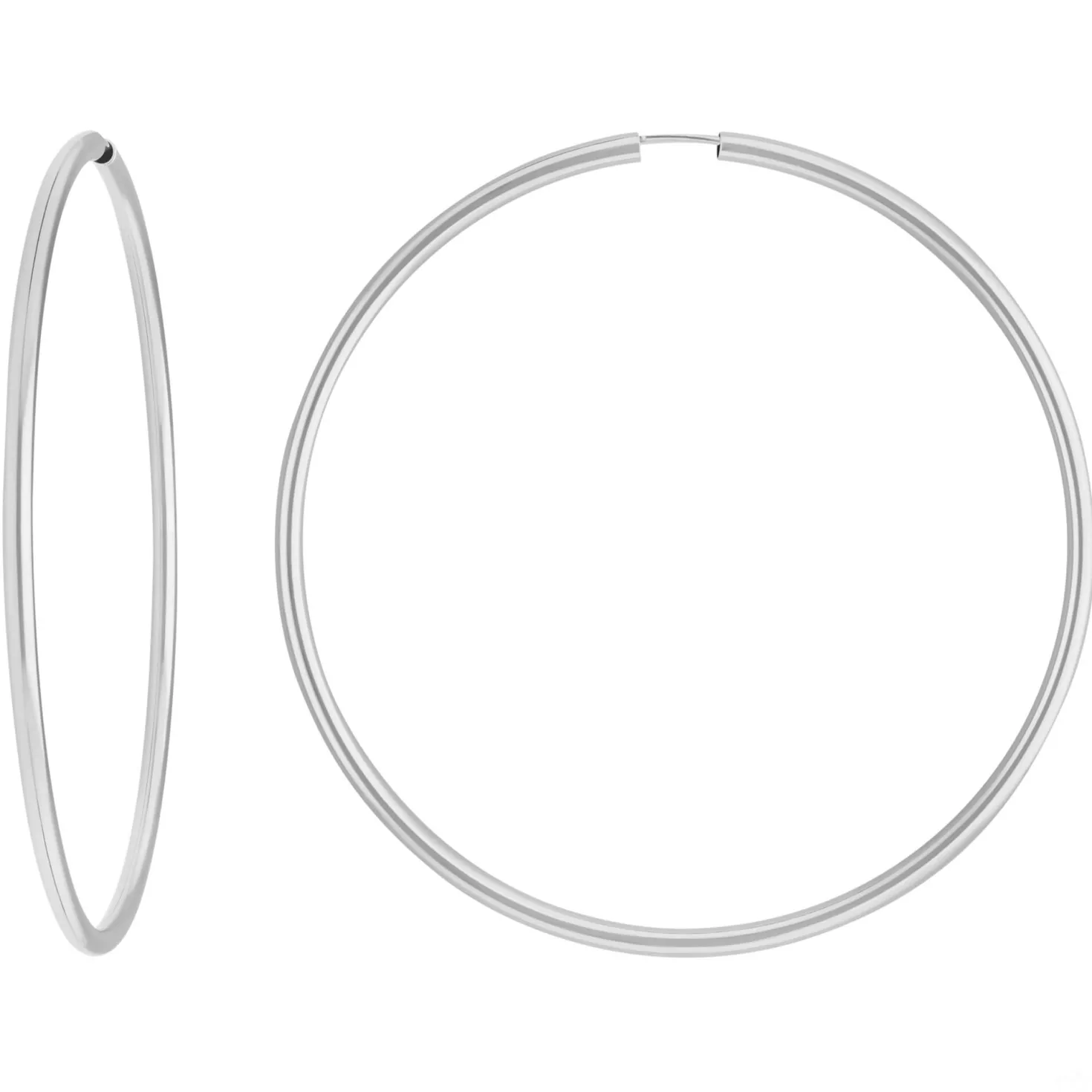 Paar Ohrringe Creolen rund groß XL Ohrschmuck aus 925 Silber 70x2,5mm