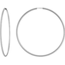 Paar Ohrringe Creolen rund groß XL Ohrschmuck aus 925 Silber rhodiniert 70x2mm