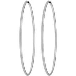 Paar Ohrringe Creolen rund groß XL Ohrschmuck aus 925 Silber rhodiniert 70x2mm