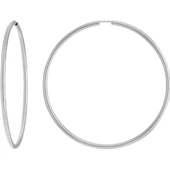 Paar Ohrringe Creolen rund groß XL aus 925 Silber rhodiniert 70x2,5mm