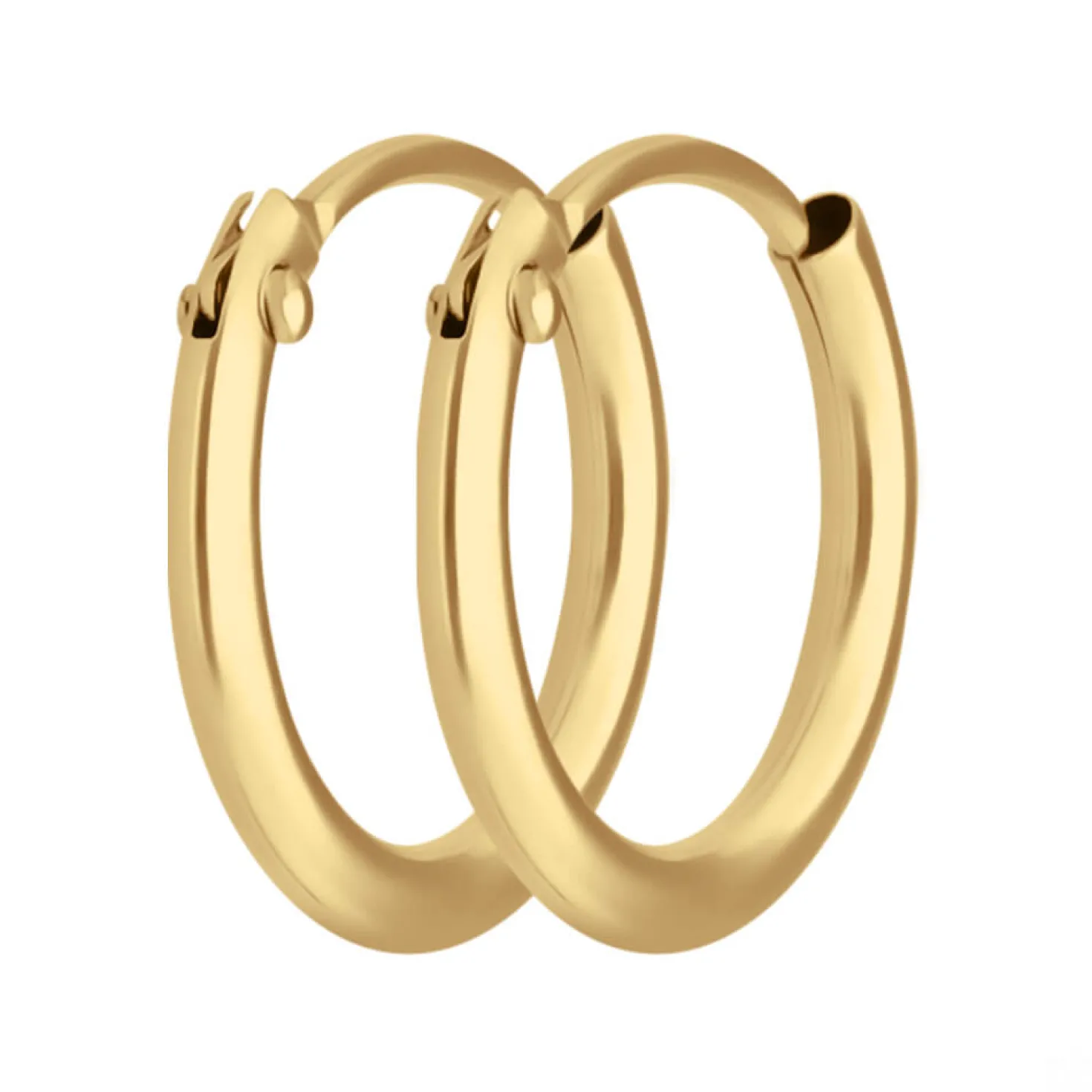 Paar Ohrringe Creolen rund klein & fein aus 585 Gold Gelbgold 11x1,3mm