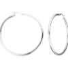 Paar Ohrringe Creolen rund 55,6mm aus 925 Silber, Silberohrringe für Damen
