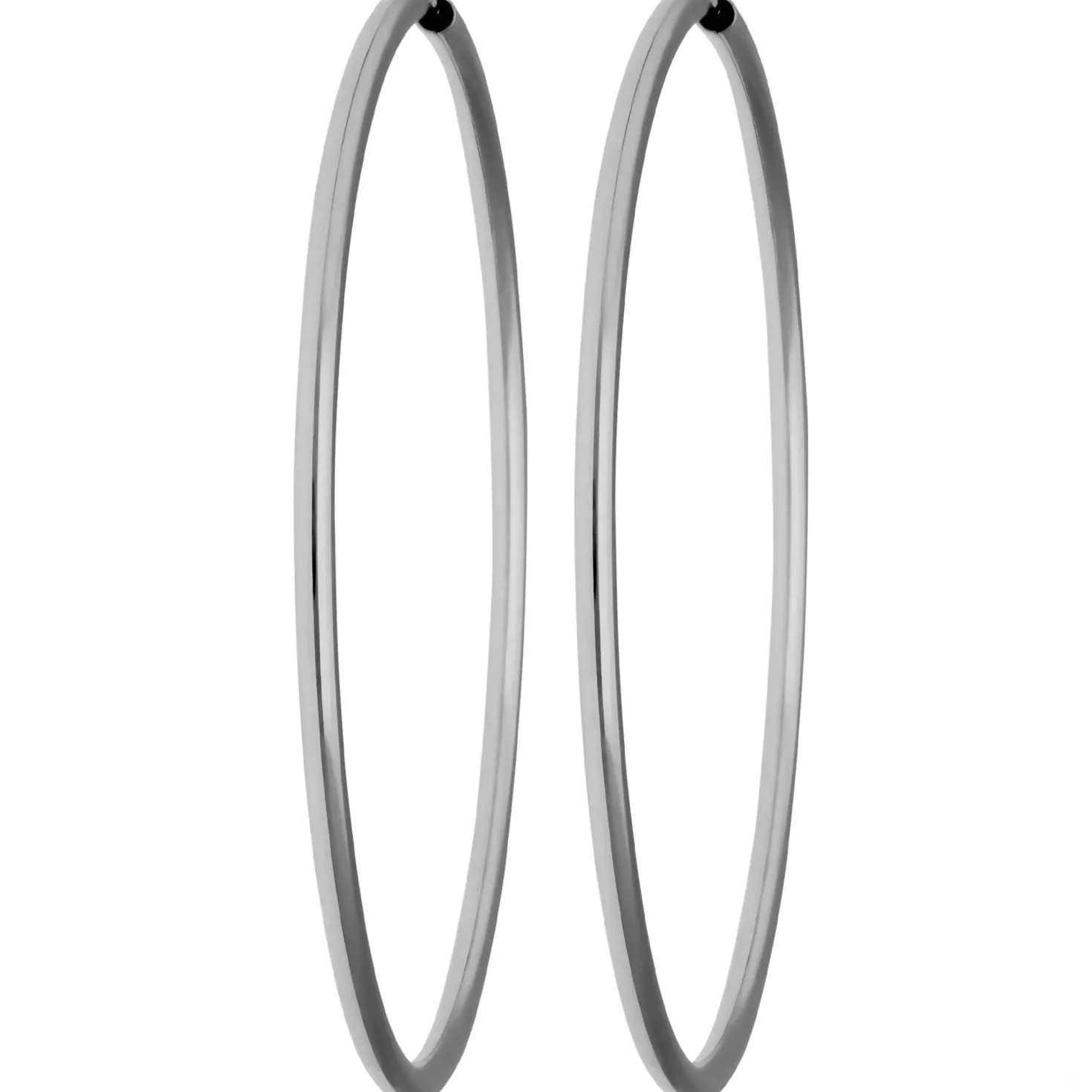 Paar Ohrringe Creolen rund schlicht Ohrschmuck aus 585 Gold Weißgold 48x2mm