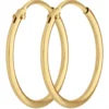 Paar Ohrringe Creolen rund schlicht Ohrschmuck aus 585 Gold Gelbgold 17x1,3mm