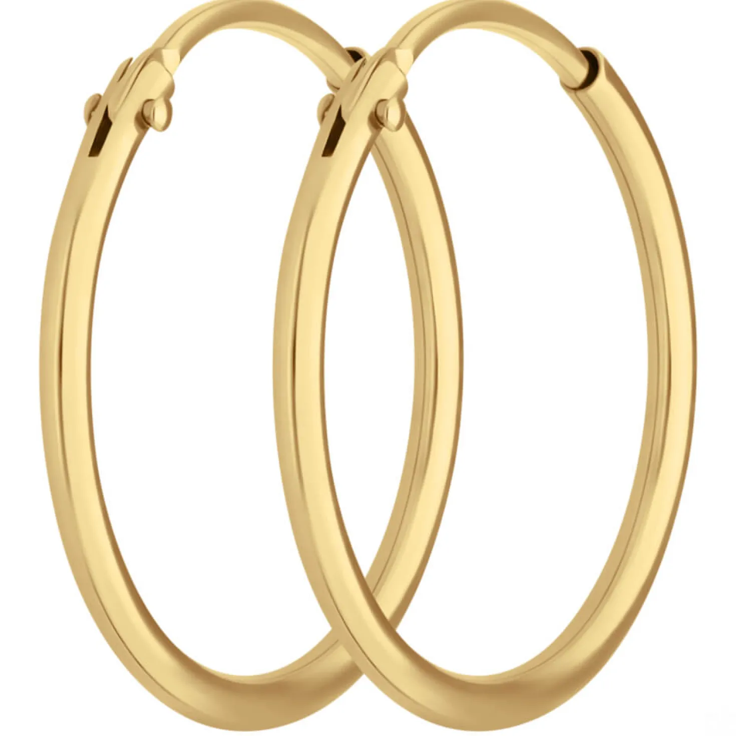 Paar Ohrringe Creolen rund schlicht Ohrschmuck aus 585 Gold Gelbgold 17x1,3mm