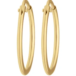 Paar Ohrringe Creolen rund schlicht Ohrschmuck aus 585 Gold Gelbgold 17x1,3mm