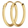 Paar Ohrringe Creolen rund schlicht Ohrschmuck aus 585 Gold Gelbgold 13x1,3mm