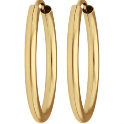 Paar Ohrringe Creolen rund schlicht Ohrschmuck aus 375 Gold Gelbgold 20x2mm