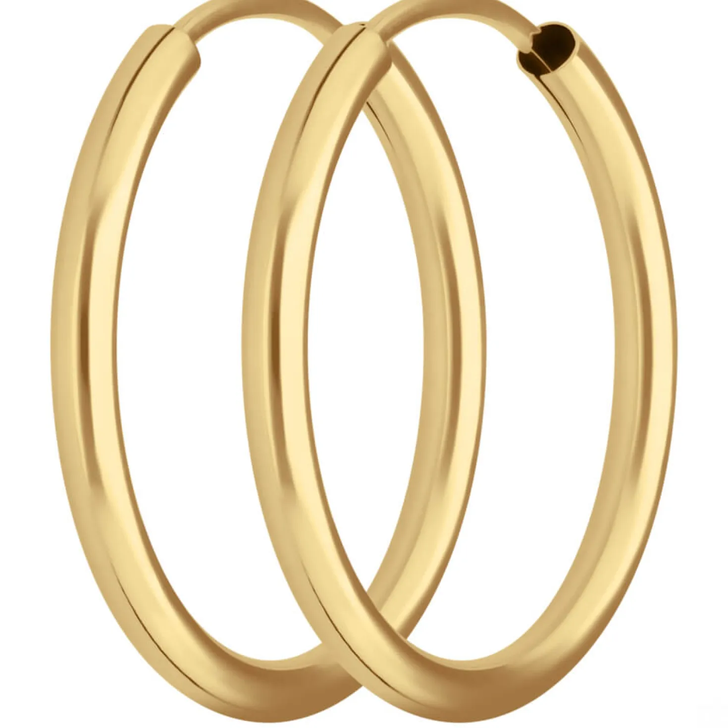 Paar Ohrringe Creolen rund schlicht Ohrschmuck aus 375 Gold Gelbgold 20x2mm