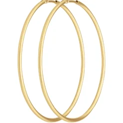 Paar Ohrringe Creolen rund schlicht Ohrschmuck aus 333 Gold Gelbgold 44x1,5mm