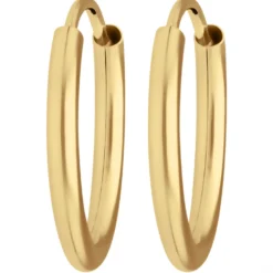 Paar Ohrringe Creolen rund schlicht Ohrschmuck aus 333 Gold Gelbgold 16x2mm