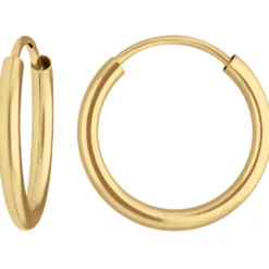Paar Ohrringe Creolen rund schlicht Ohrschmuck aus 333 Gold Gelbgold 16x2mm