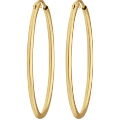 Paar Ohrringe Creolen rund schlicht Ohrschmuck aus 333 Gold Gelbgold 31x1,5mm