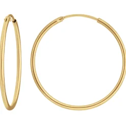 Paar Ohrringe Creolen rund schlicht Ohrschmuck aus 333 Gold Gelbgold 31x1,5mm