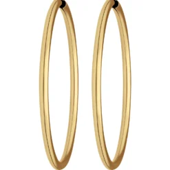 Paar Ohrringe Creolen rund schlicht Ohrschmuck aus 333 Gold Gelbgold 48x2,5mm