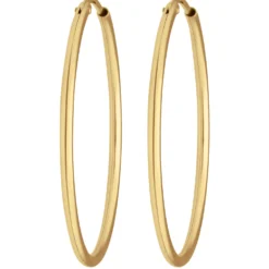 Paar Ohrringe Creolen rund schlicht Ohrschmuck aus 585 Gold Gelbgold 30x1,5mm