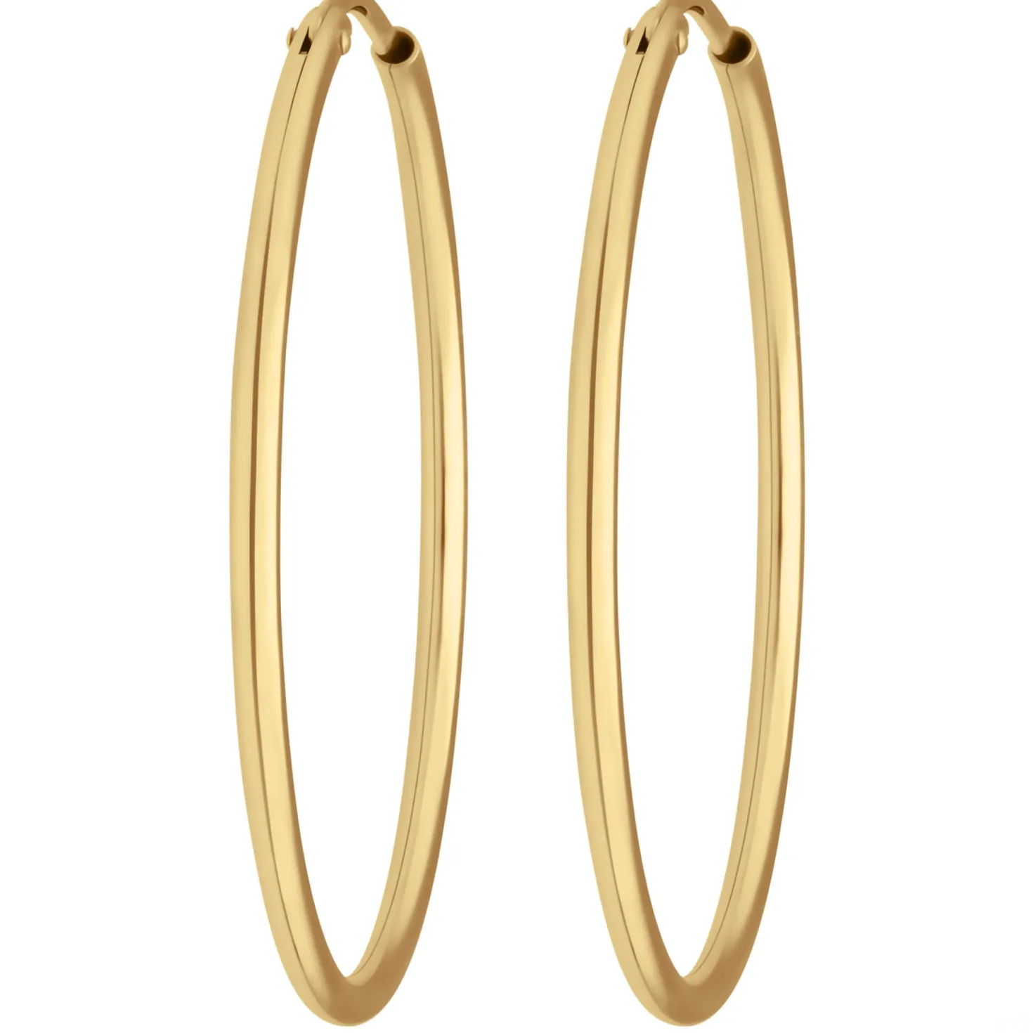 Paar Ohrringe Creolen rund schlicht Ohrschmuck aus 585 Gold Gelbgold 30x1,5mm